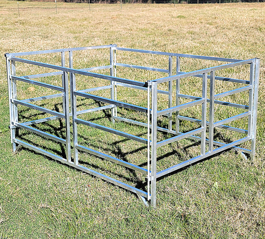 Collapsible Sheep & Goat Aluminum Round Hay Bale Feeder for 4X4, 4X5, & 4X6 Bales Llama Alpaca