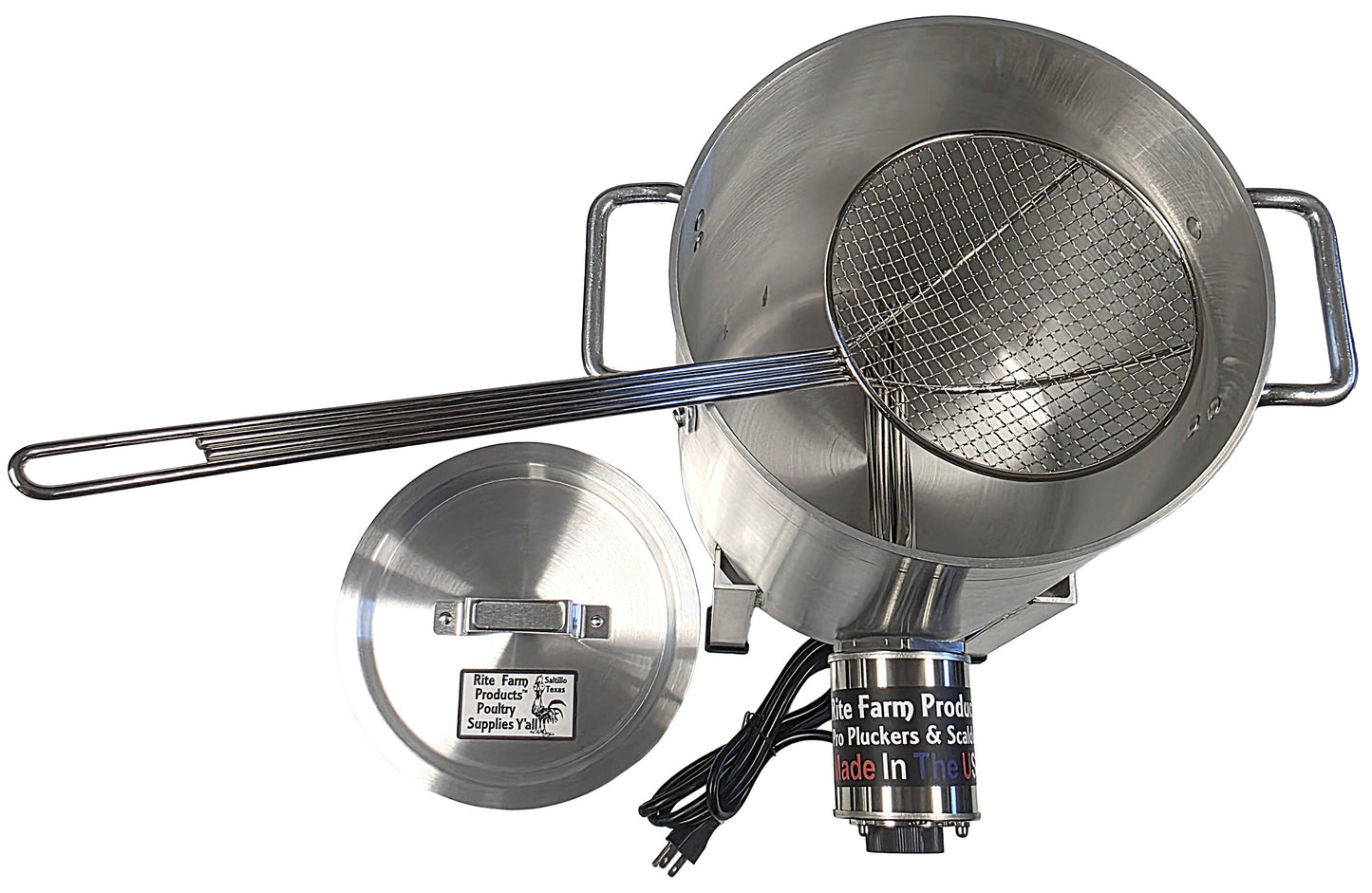 COMBO Rite Farm Products Pro USA Quail Plucker & 4 Gallon 120 Volt, 1,000-Watt Quail Scalder