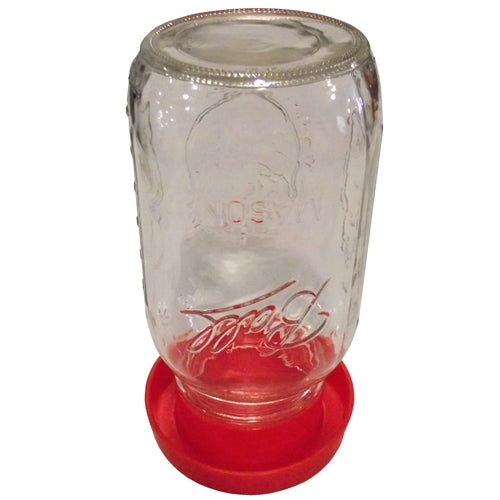 Rite Farm Products Red Quail & Bantam Chick Safety Waterer Base & Quart Jar
