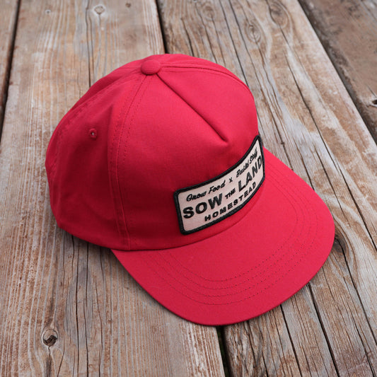 Snapback Dad Patch Hat (Red)