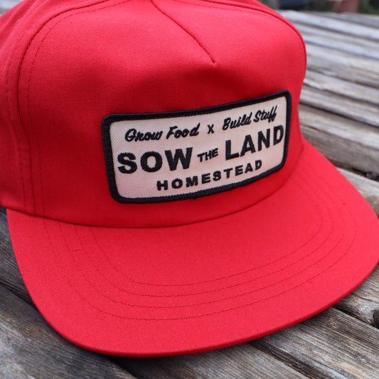 Snapback Dad Patch Hat (Red)