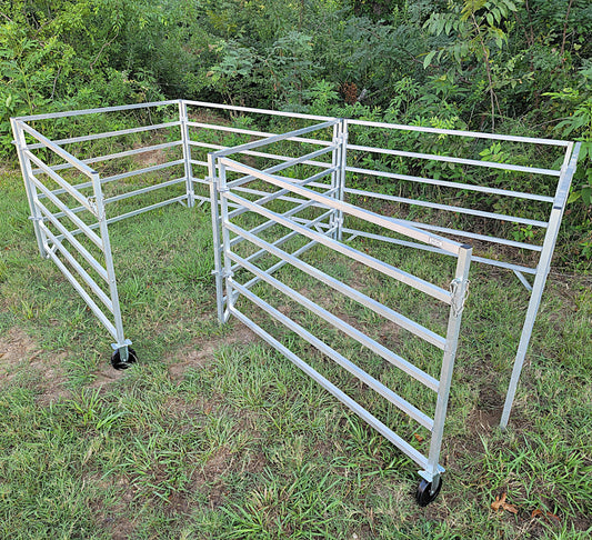 Aluminum 5 Ft X 5 Ft 6 Rail Starter Stall Kit & or Add-On Kit for Sheep & Goats