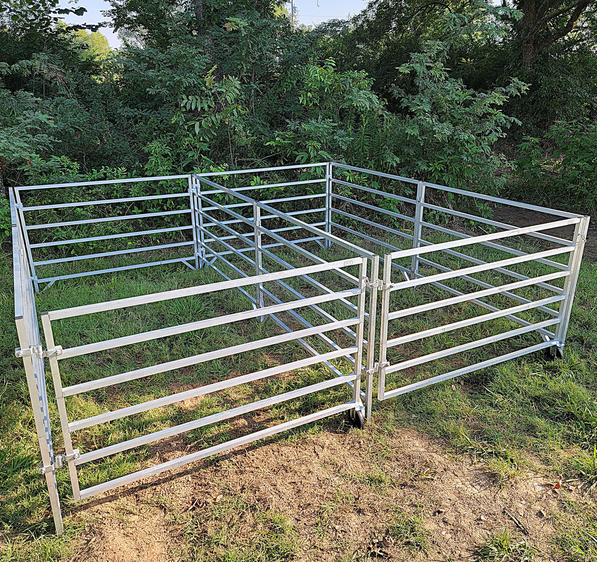 Aluminum 5 Ft X 10 Ft 6 Rail Starter Stall Kit & or Add on Stall Kit for Sheep & Goats