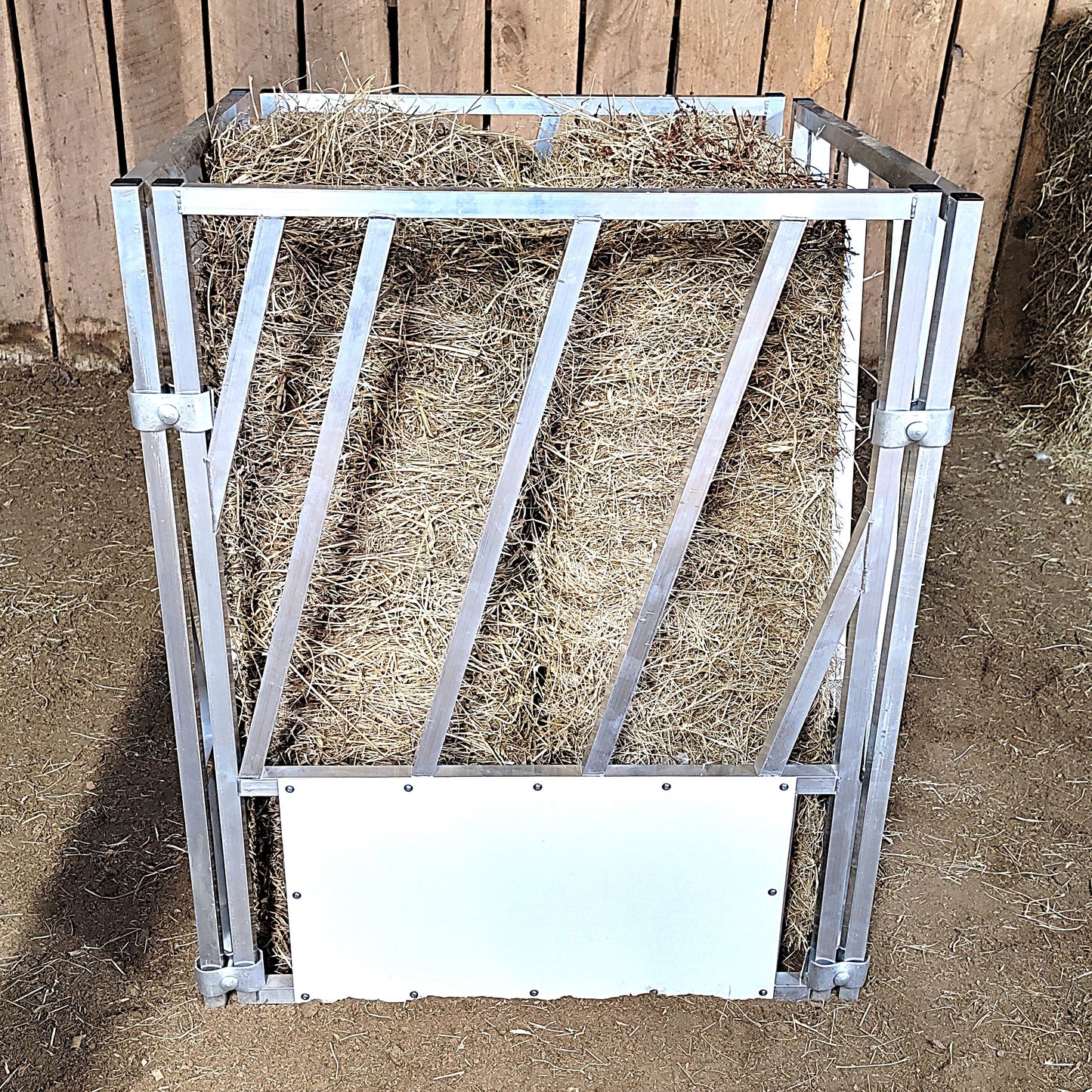 4 Pack of Aluminum 30" Long by 40" Tall Sheep & Goat Slant Bar Feeding Panels Square Hay Feeder