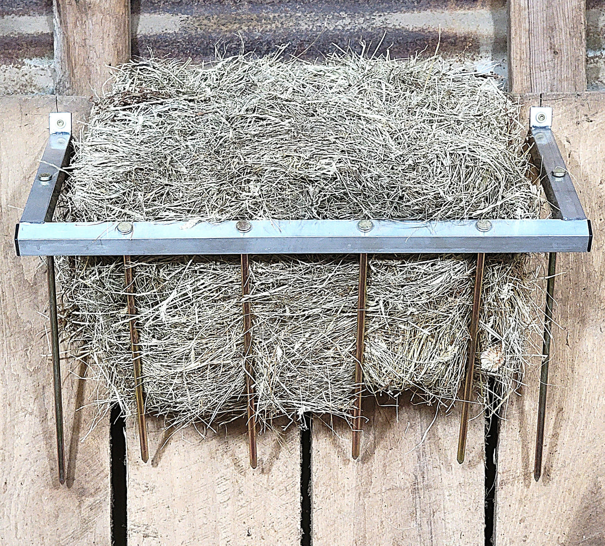 24 Inch Wall Mounted Sheep & Goat Two Flake Hay Feeder USA Made Aluminum