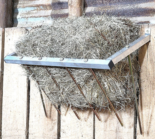 24 Inch Wall Mounted Sheep & Goat Two Flake Hay Feeder USA Made Aluminum