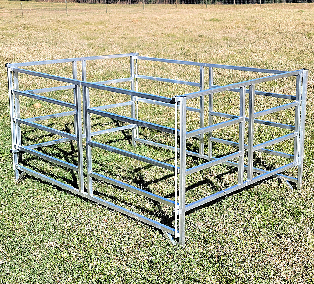Collapsible Sheep & Goat Aluminum Round Hay Bale Feeder for 4X4, 4X5, & 4X6 Bales Llama Alpaca