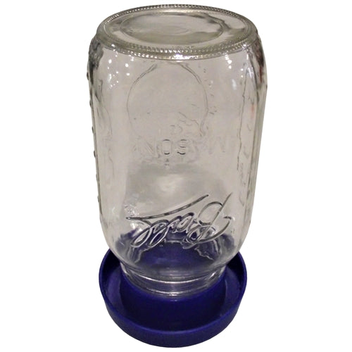 Rite Farm Products Blue Quail & Bantam Chick Safety Waterer Base & Quart Jar