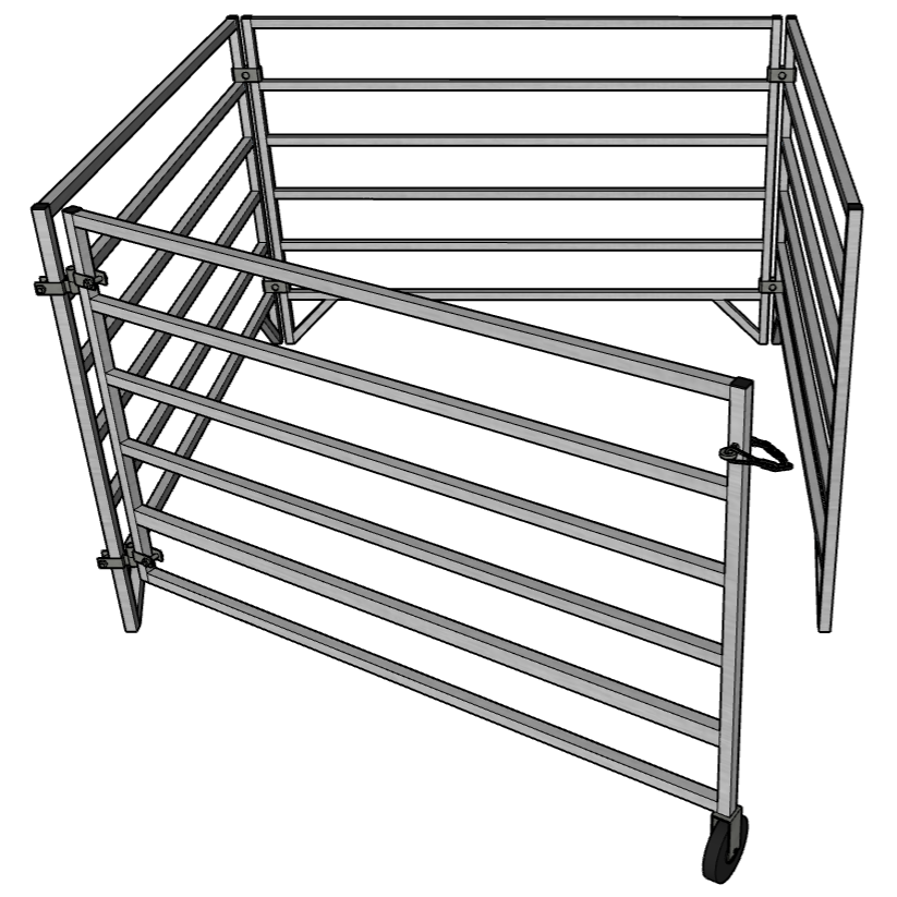 Aluminum 5 Ft X 5 Ft 6 Rail Starter Stall Kit & or Add-On Kit for Sheep & Goats