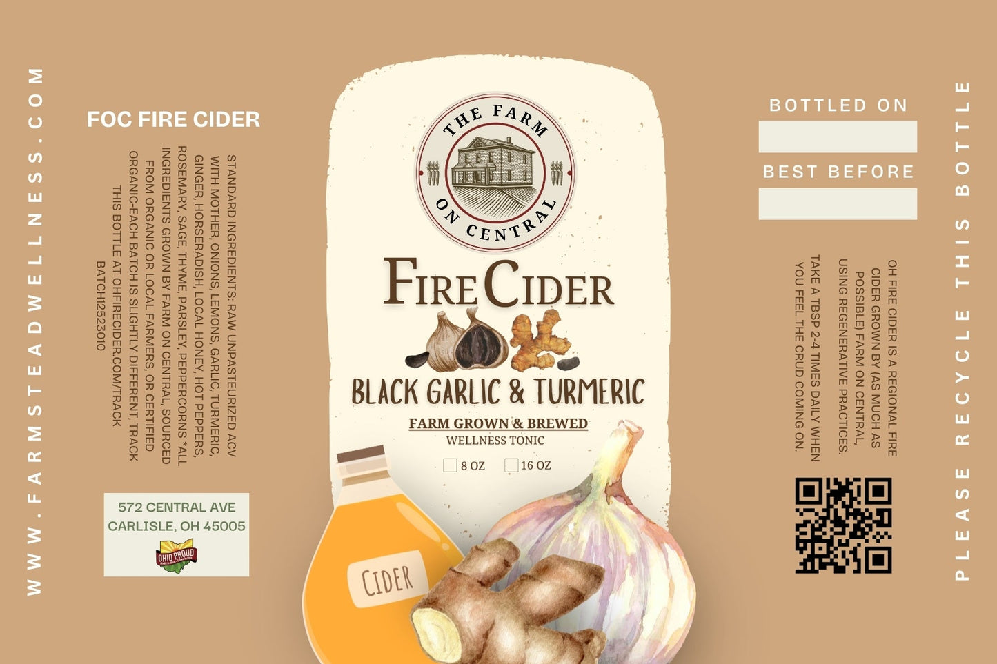 Black Garlic and Turmeric Fire Cider