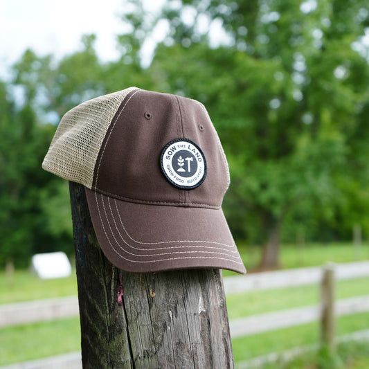 Washed Trucker Mesh Hat (brown/khaki)